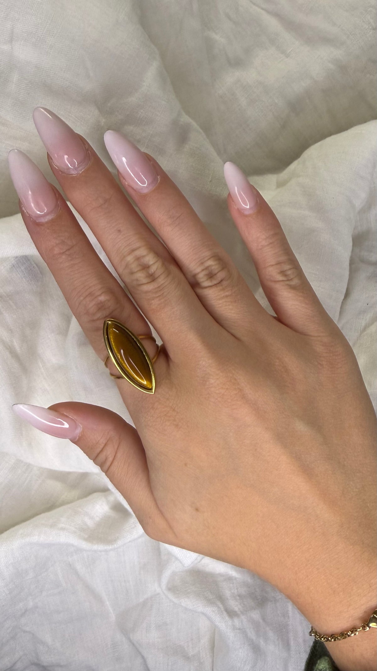 Bague allongée marron