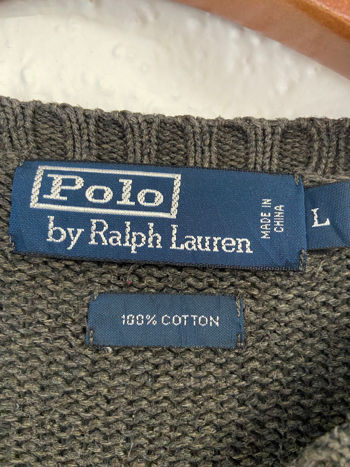 Pull gris Ralph Lauren taille L grosses mailles