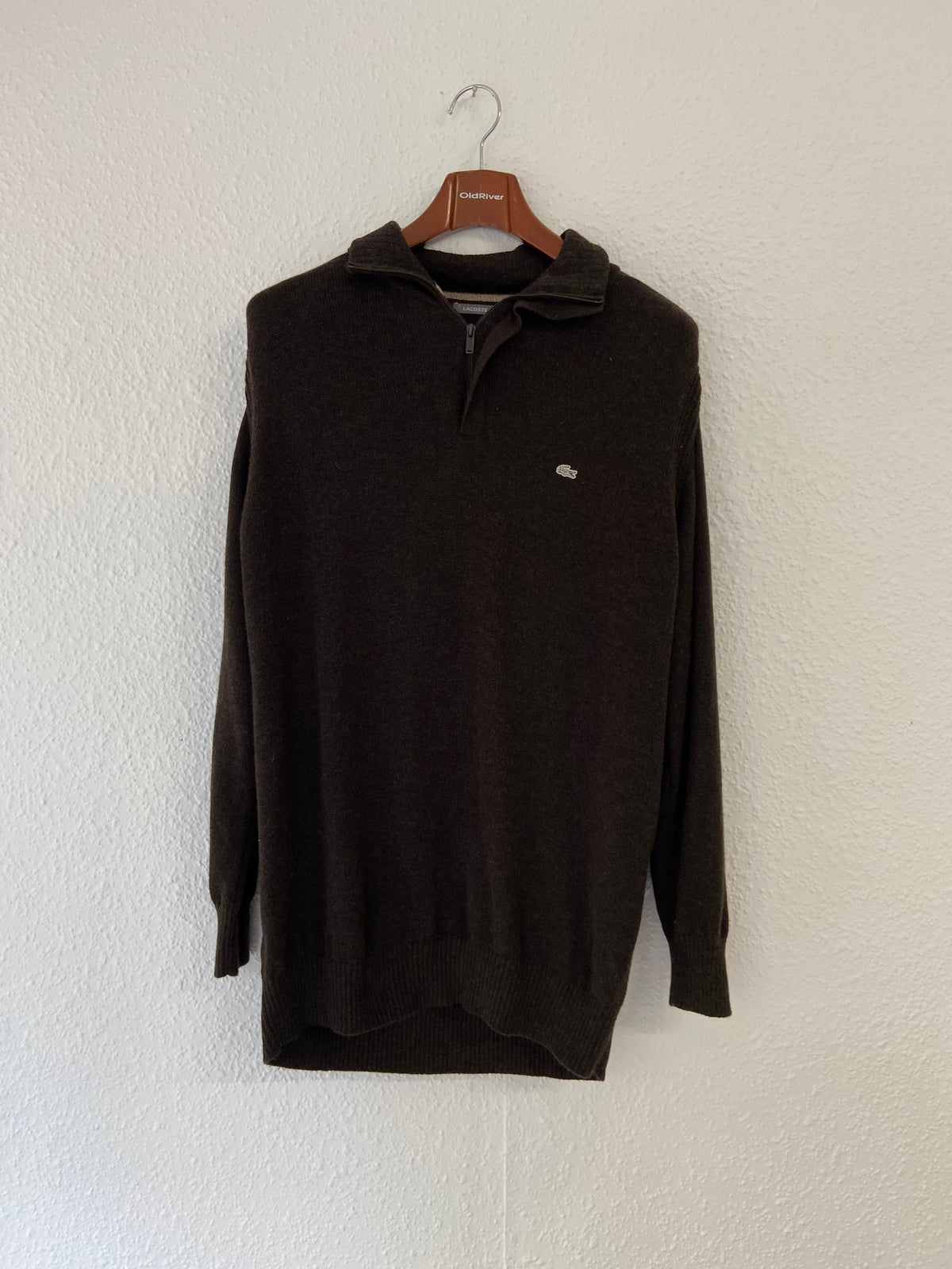 Pull Lacoste marron 1/4 zip taille XXL
