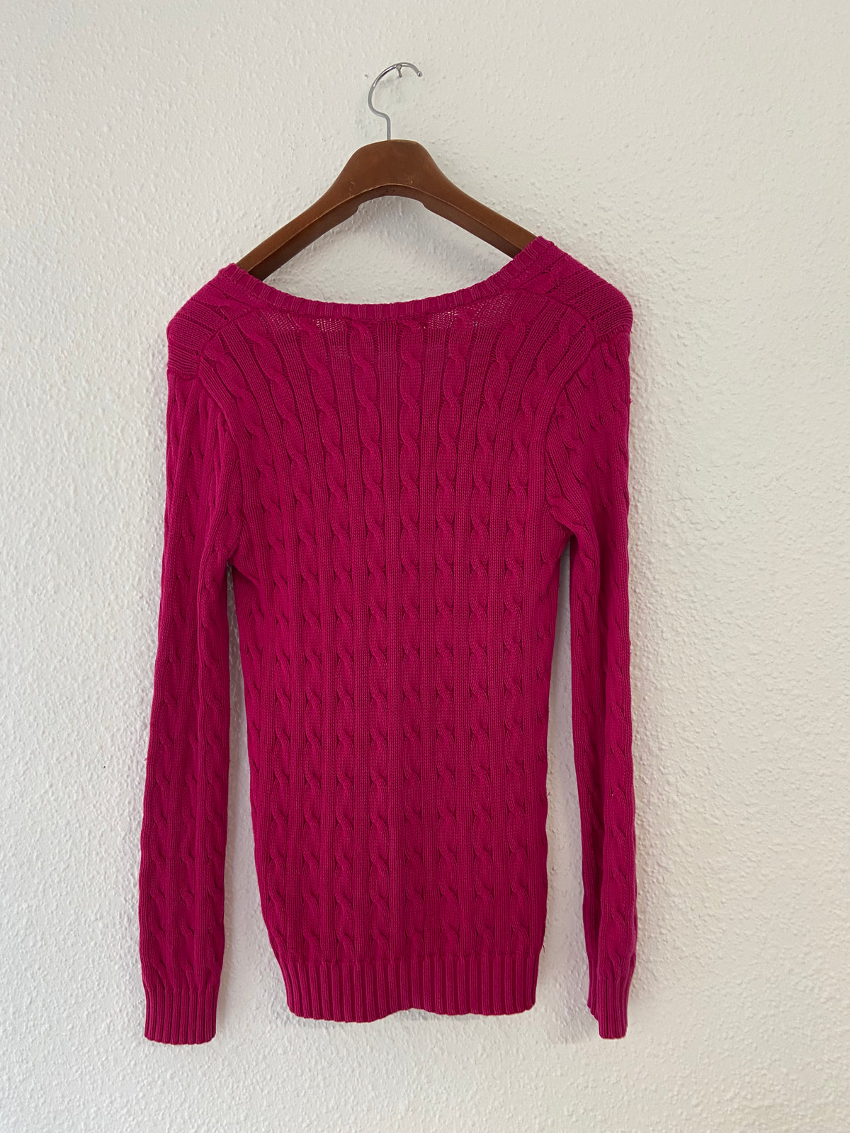 Pull Ralph Lauren sport torsadé rose taille M