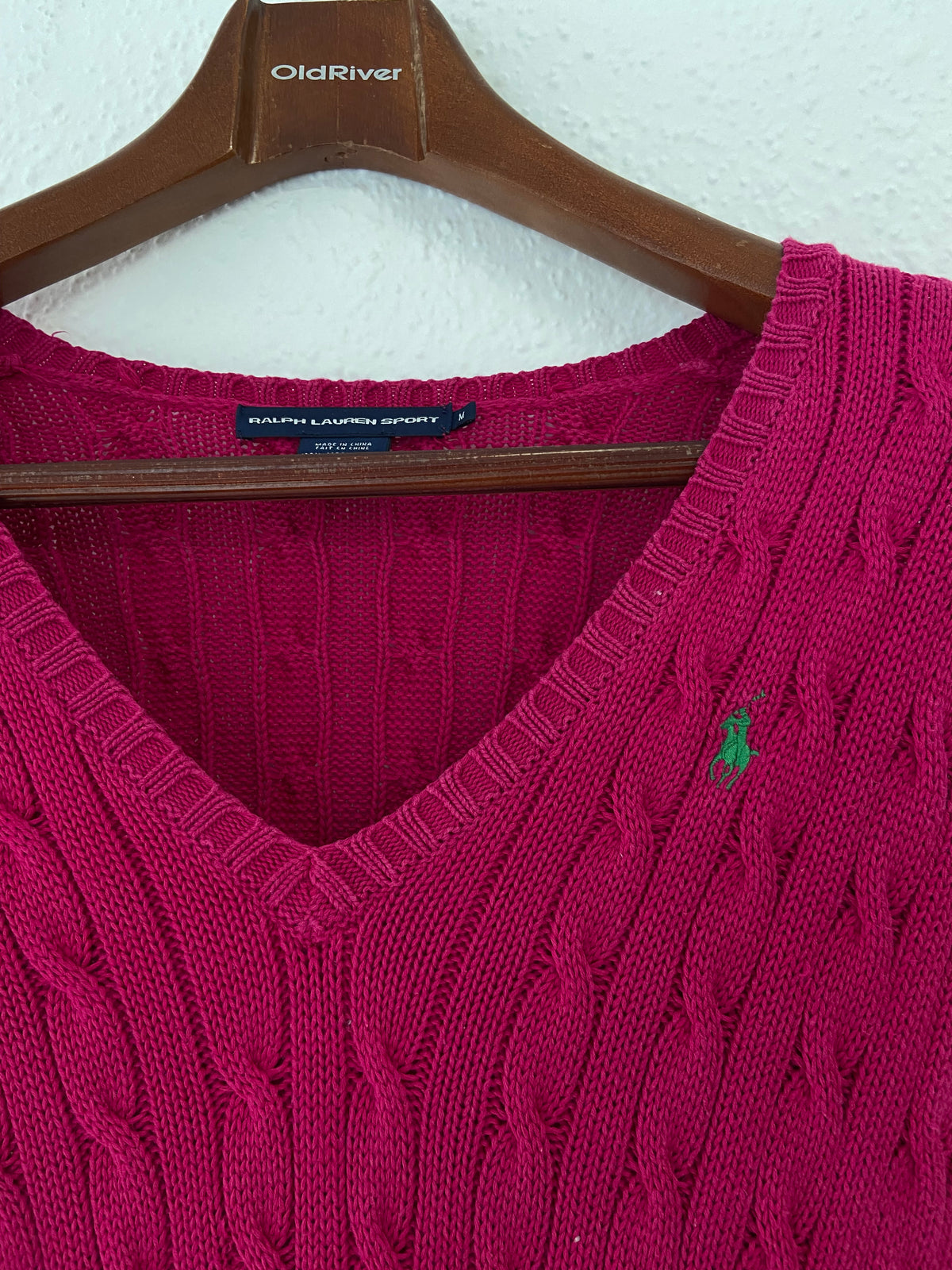 Pull Ralph Lauren sport torsadé rose taille M