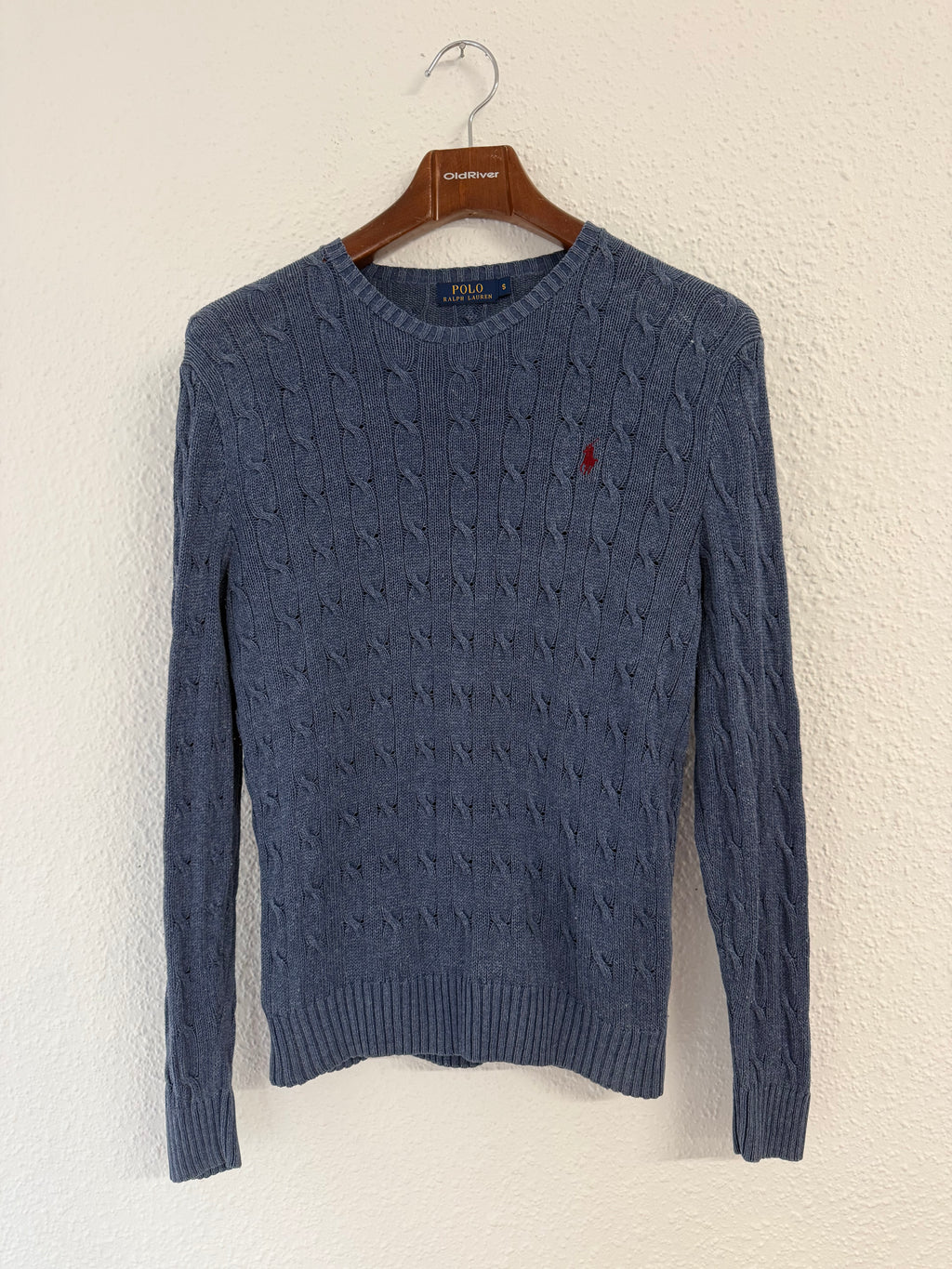 Pull torsadé Bleu-gris Ralph Lauren taille S