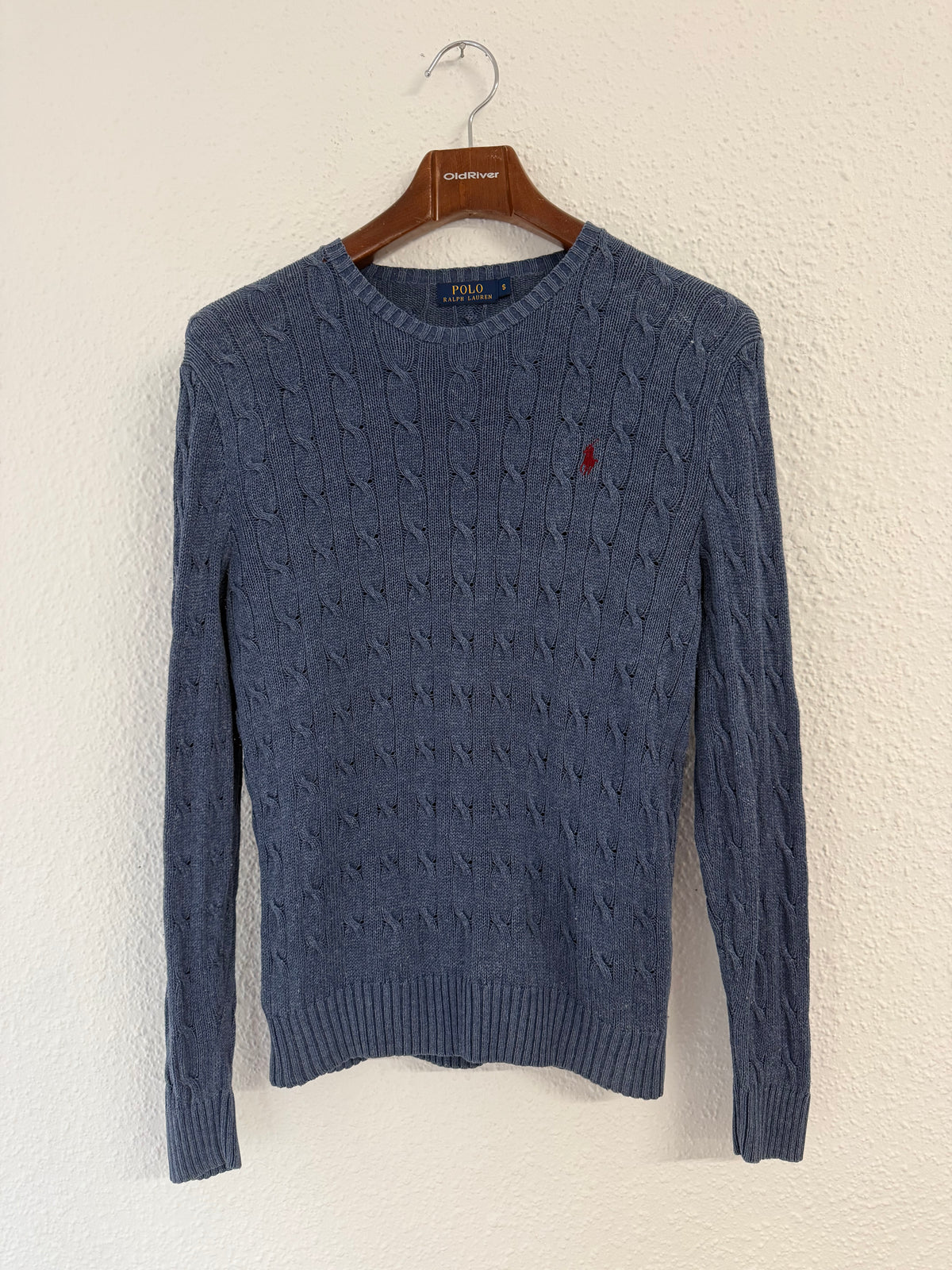 Pull torsadé Bleu-gris Ralph Lauren taille S
