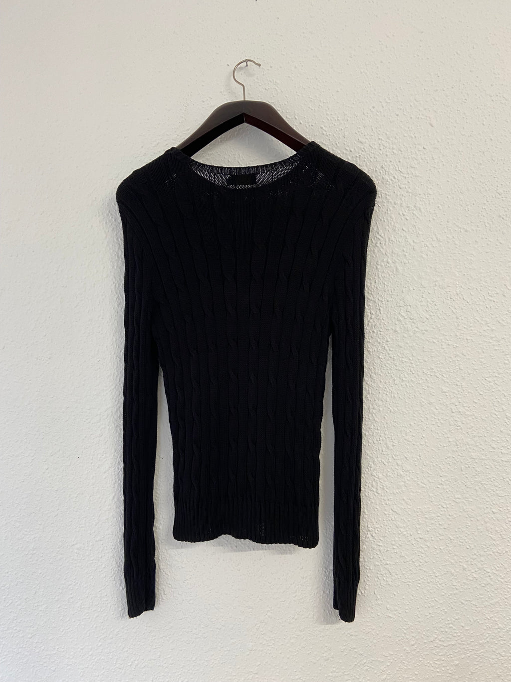 Pull torsadé noir Ralph Lauren taille L