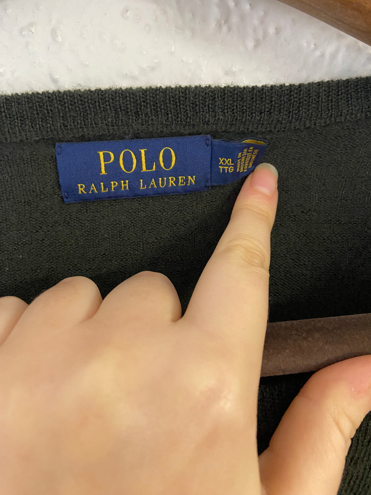 Pull Ralph Lauren vert foncé taille XXL