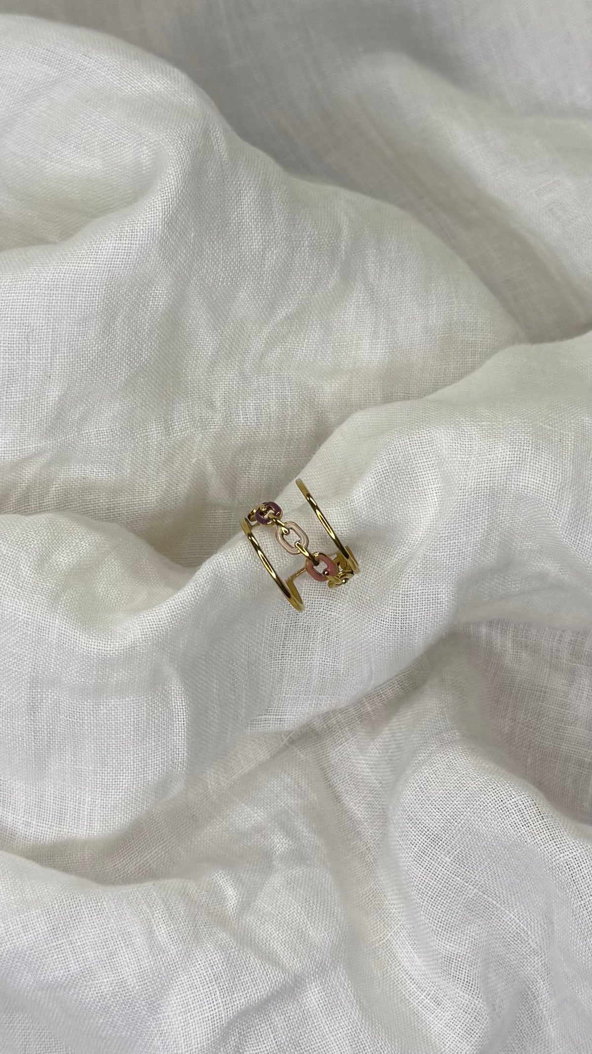 Bague chaine rose