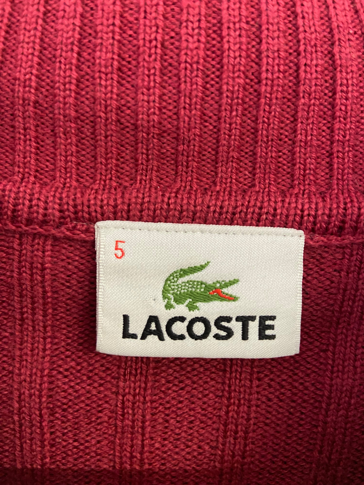 Pull gilet rouge bordeaux Lacoste taille L
