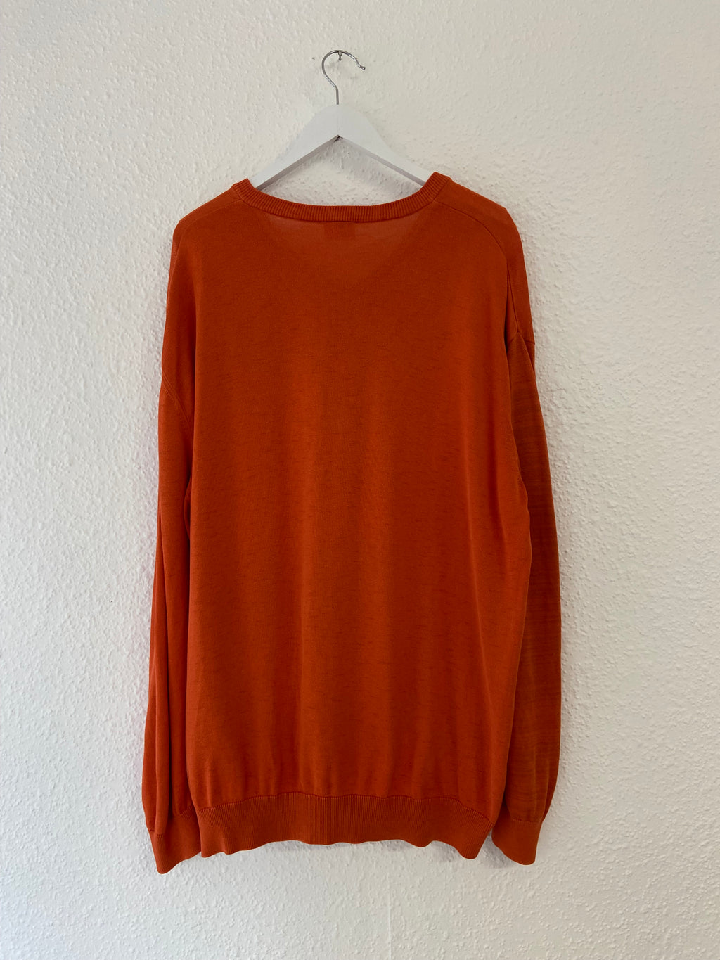 Pull Lacoste orange col V taille 3XL