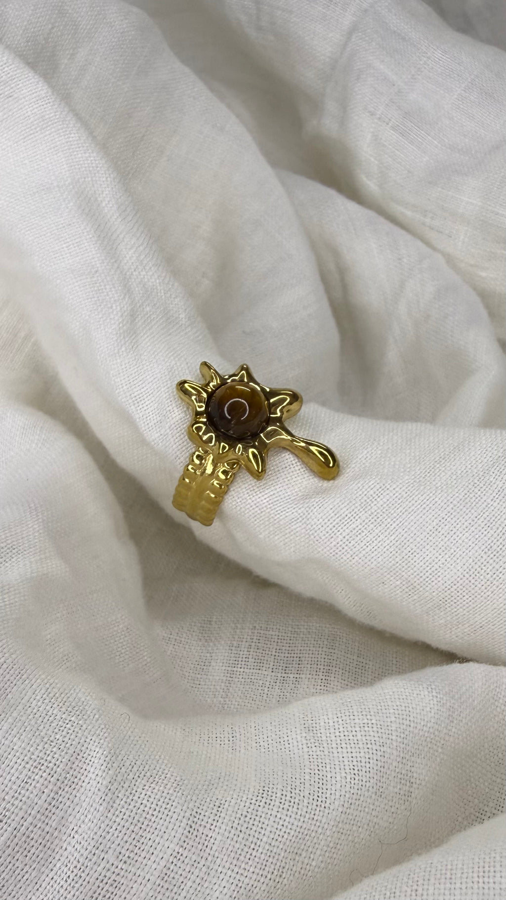 Bague éclaboussure marron