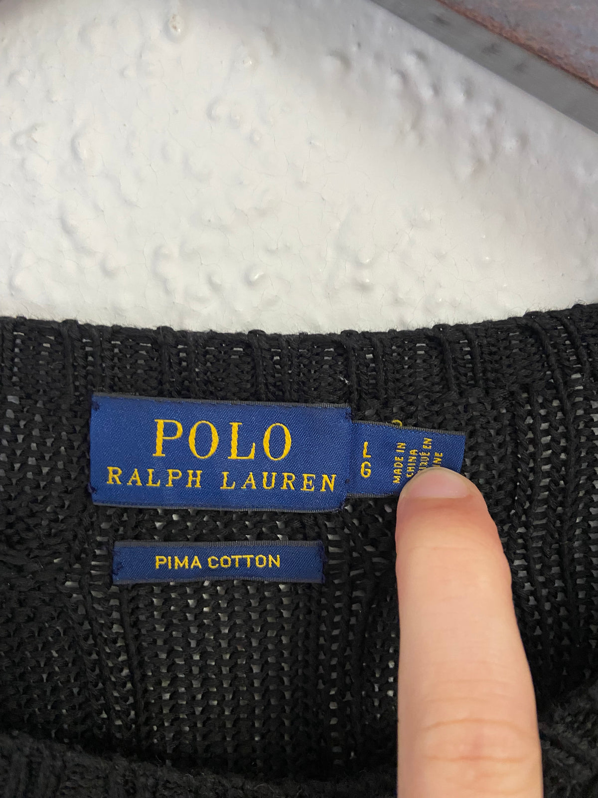 Pull torsadé noir Ralph Lauren taille L
