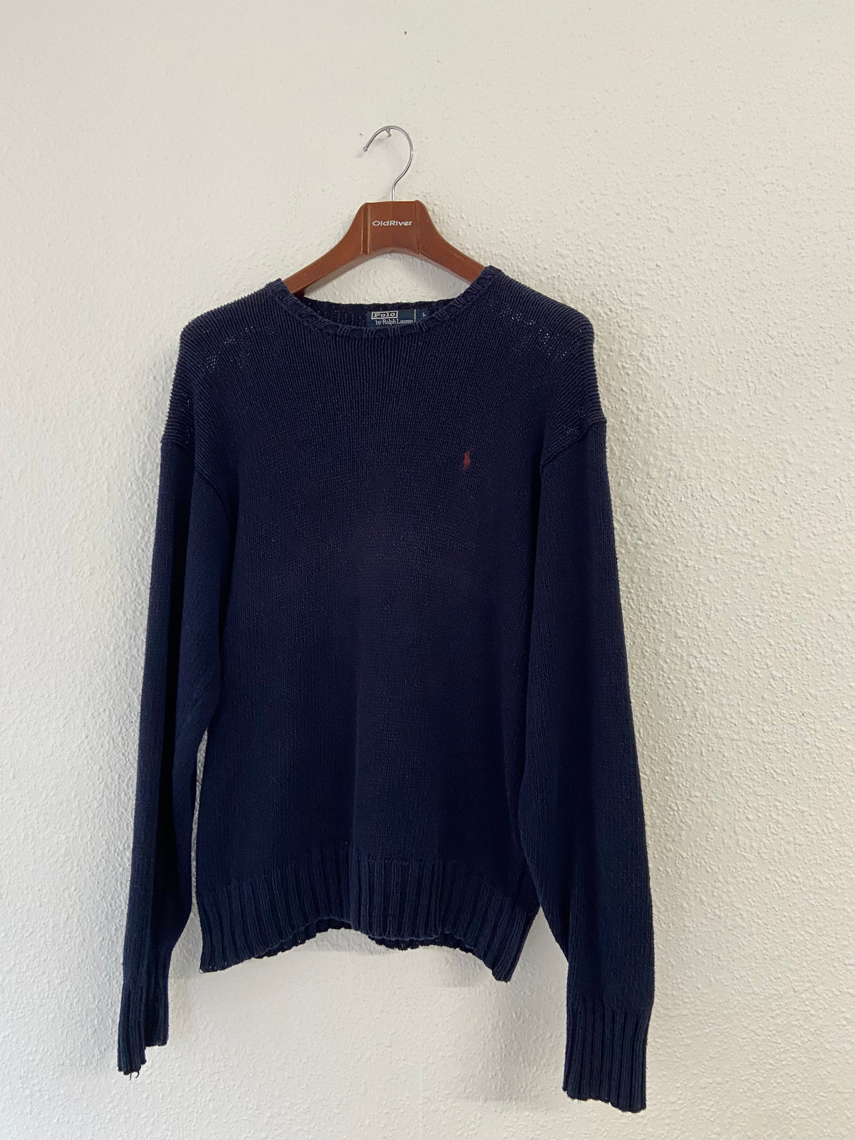 Pull bleu marine Ralph Lauren grosses mailles taille L
