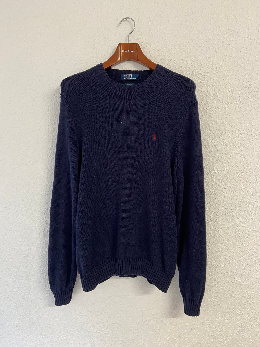 Pull Ralph Lauren bleu marine col rond taille XL