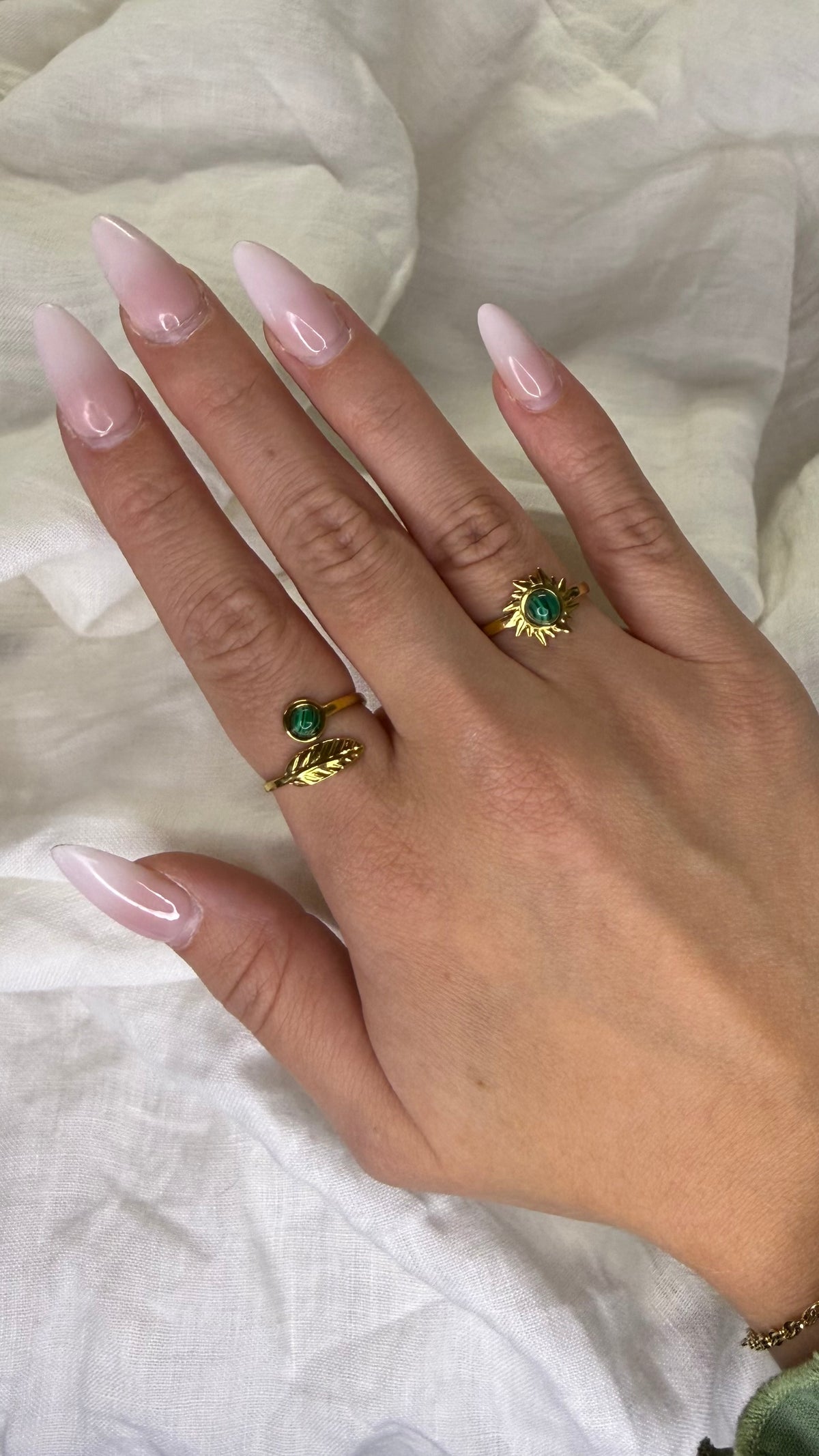 Bague soleil vert