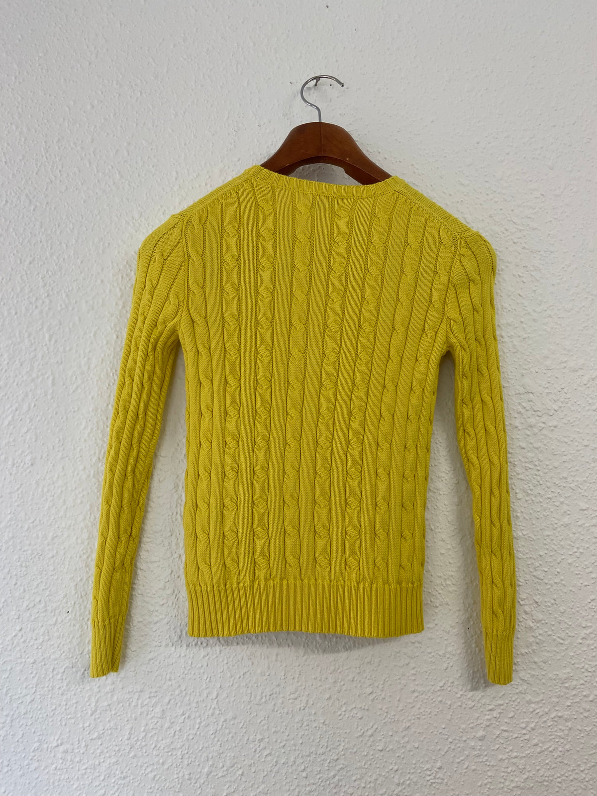 Pull torsadé jaune taille XS Ralph Lauren