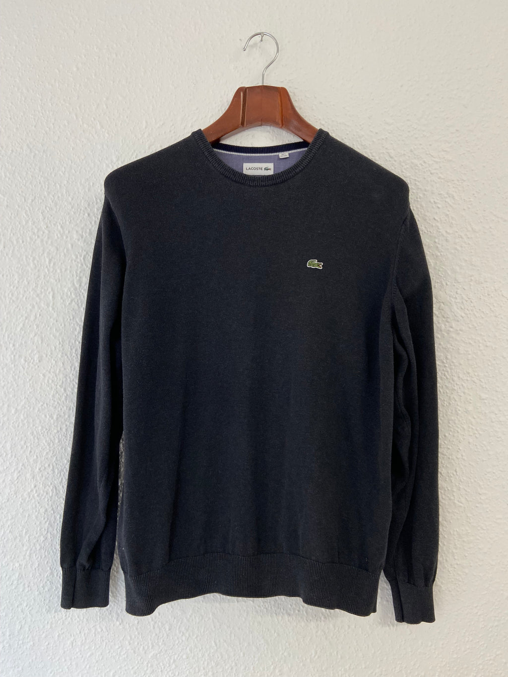 Pull Lacoste noir col rond taille XXL