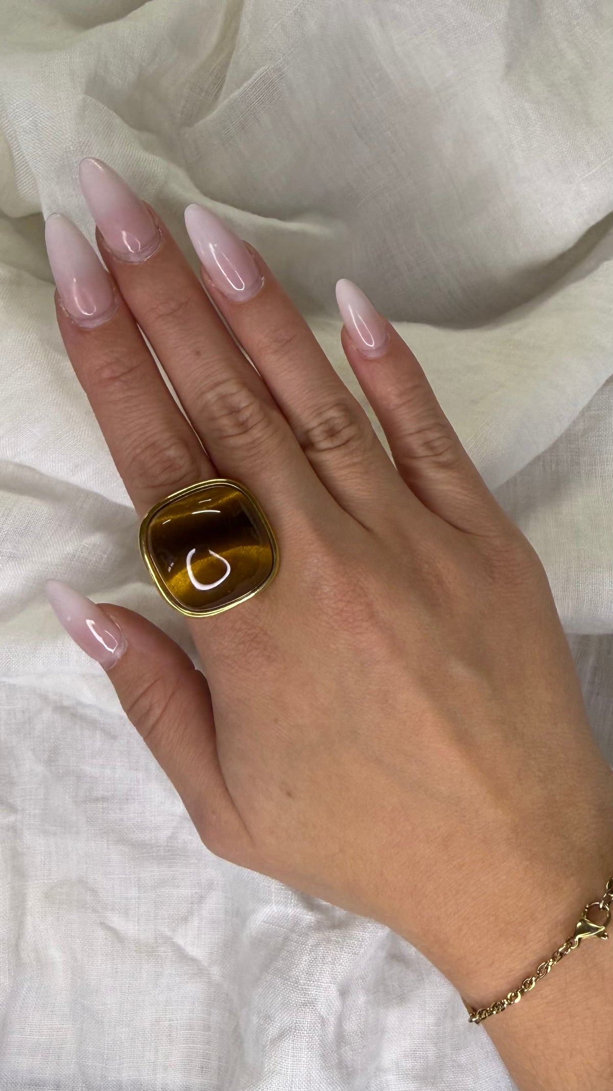Bague marron plus