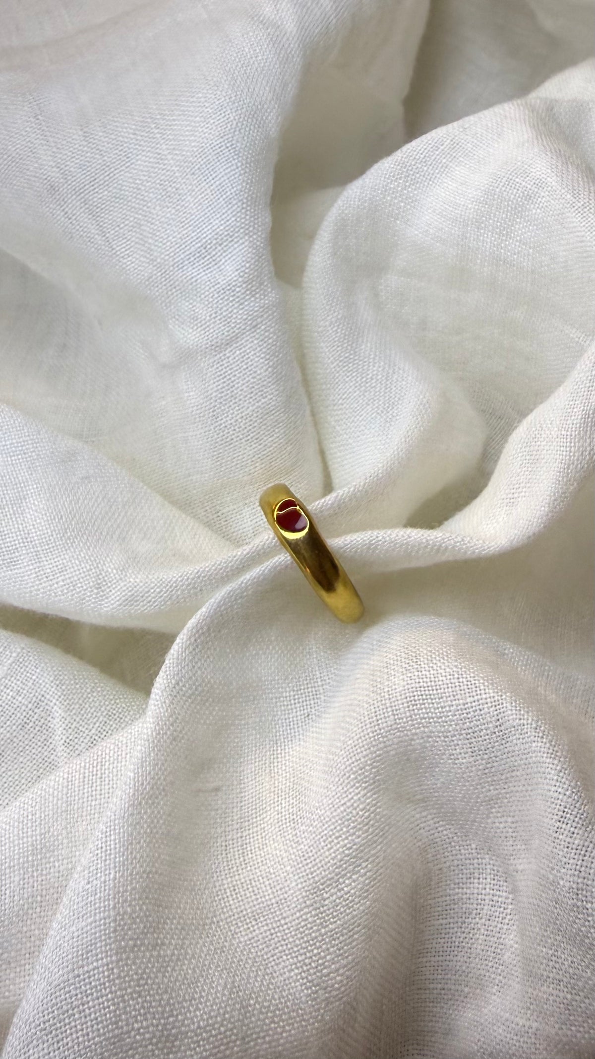 Bague coeur rouge