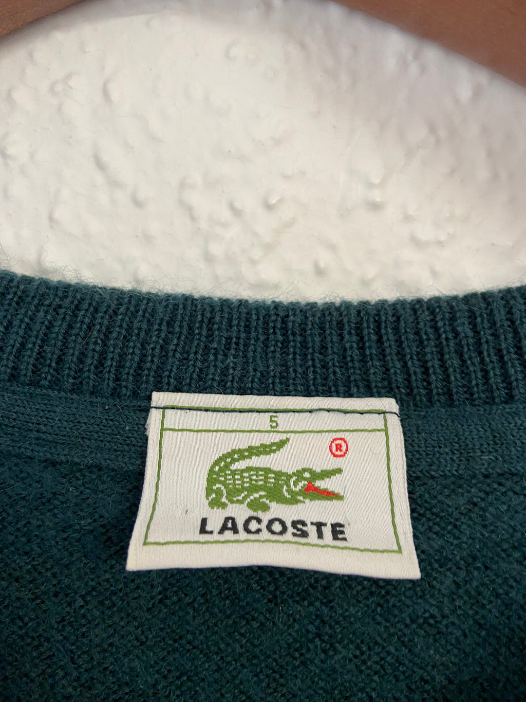 Pull col V Lacoste bleu vert taille L