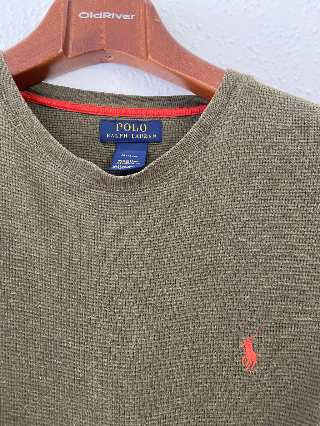 Pull vert kaki nid d'abeille Ralph Lauren taille M