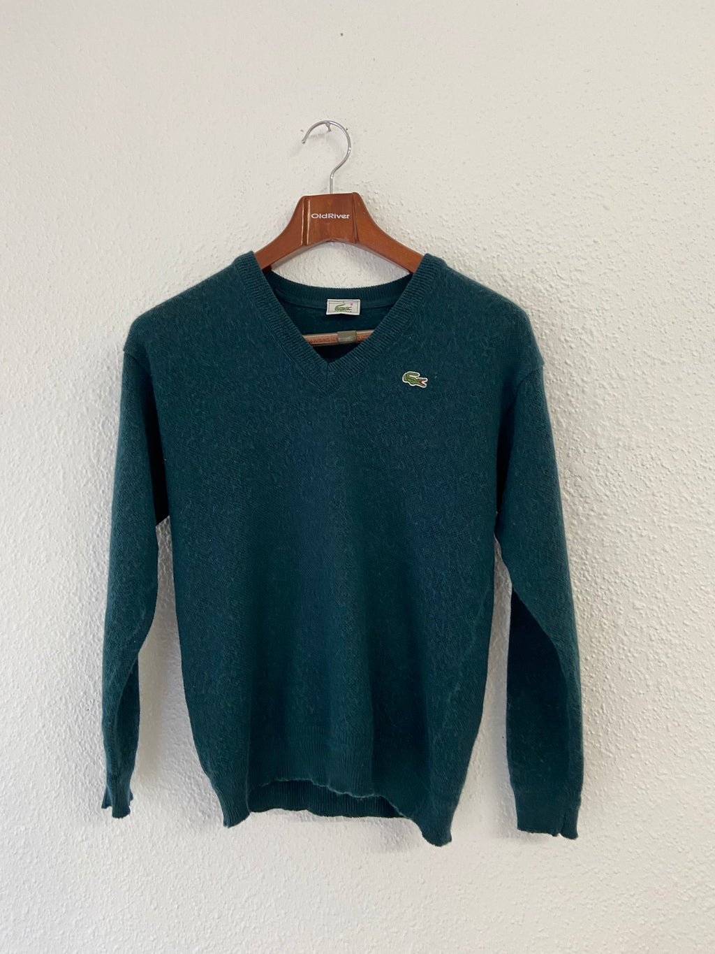 Pull col V Lacoste bleu vert taille L