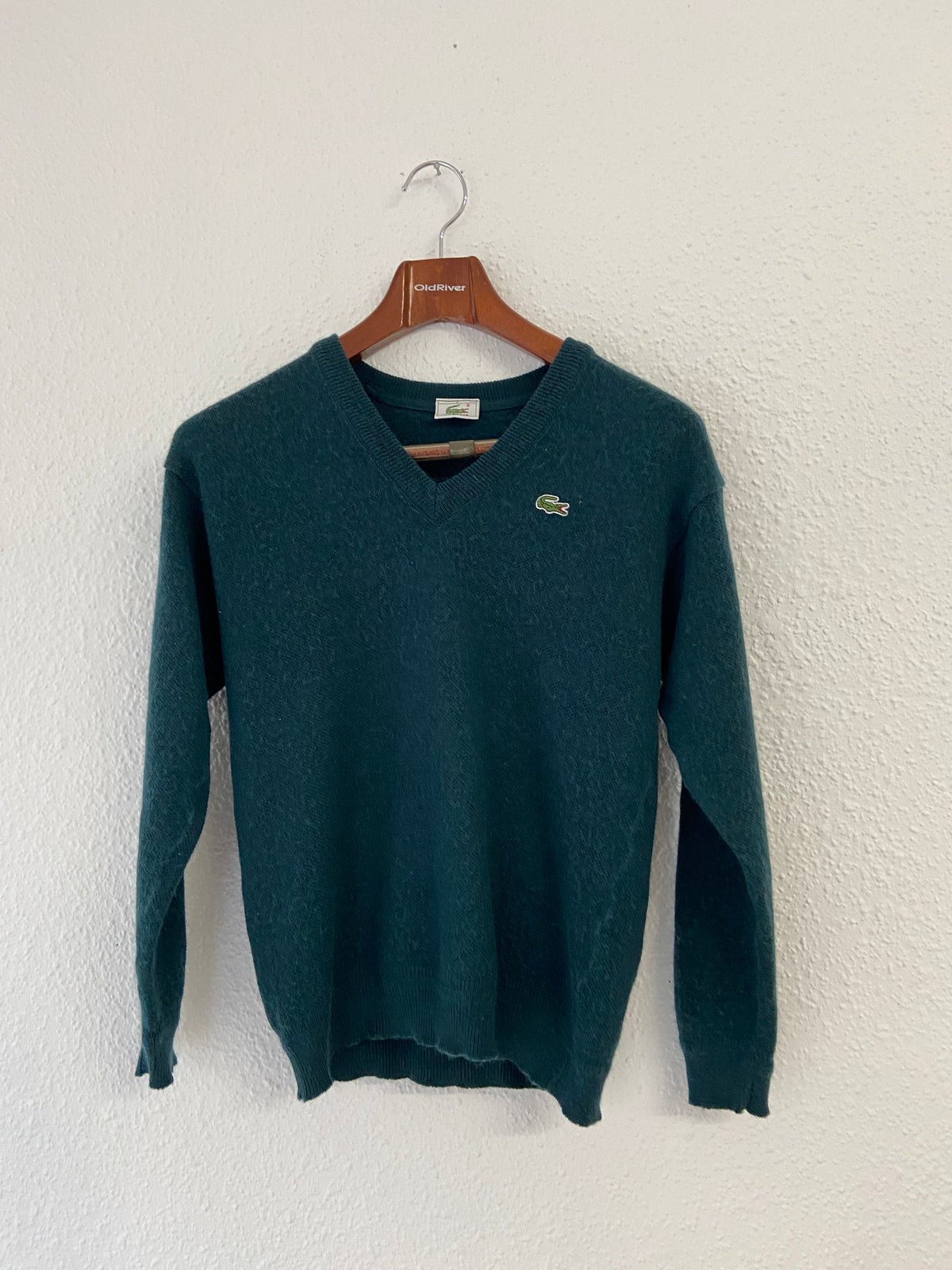 Pull col V Lacoste bleu vert taille L