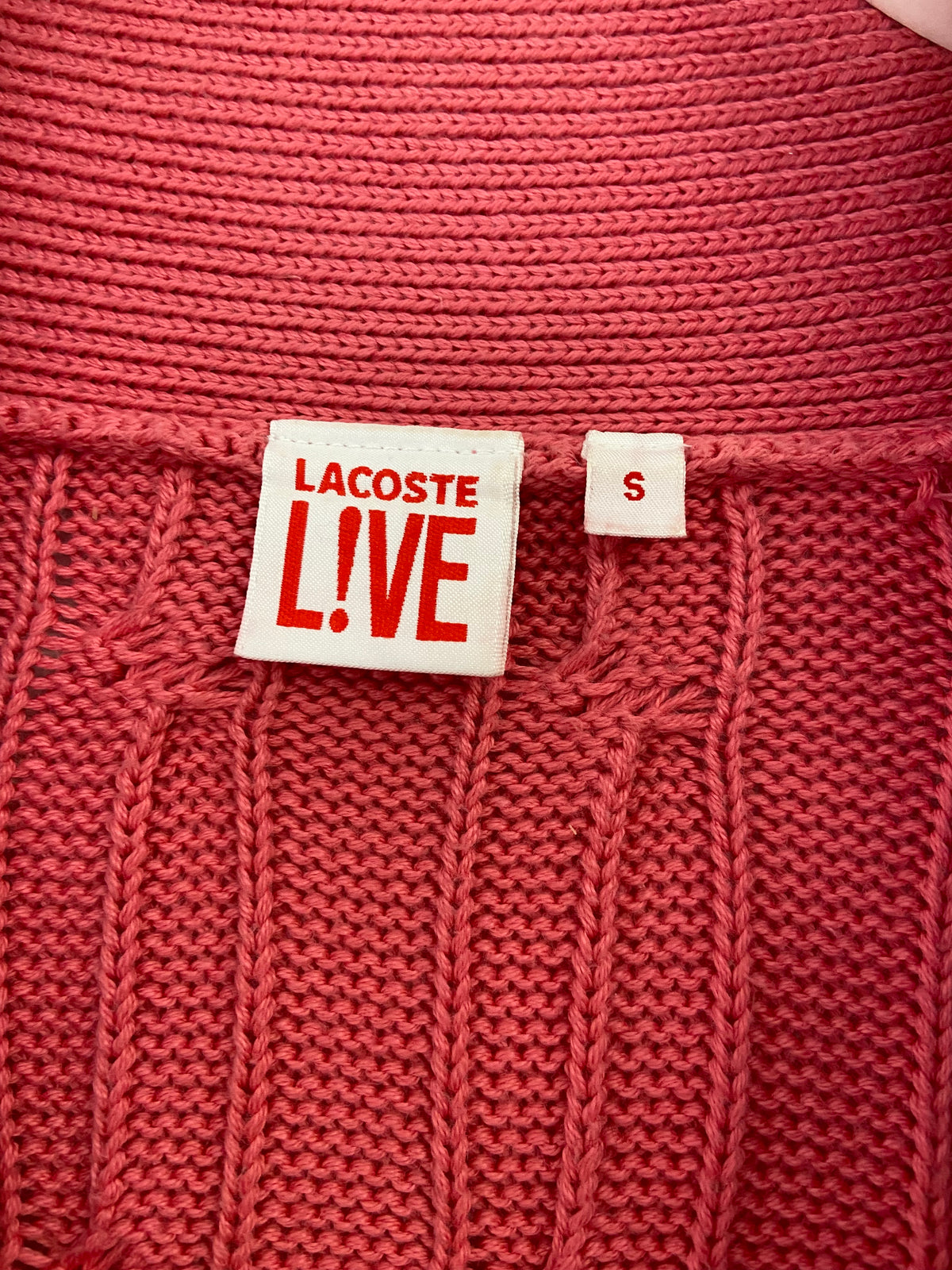 Cardigan torsadé rose Lacoste Live taille S