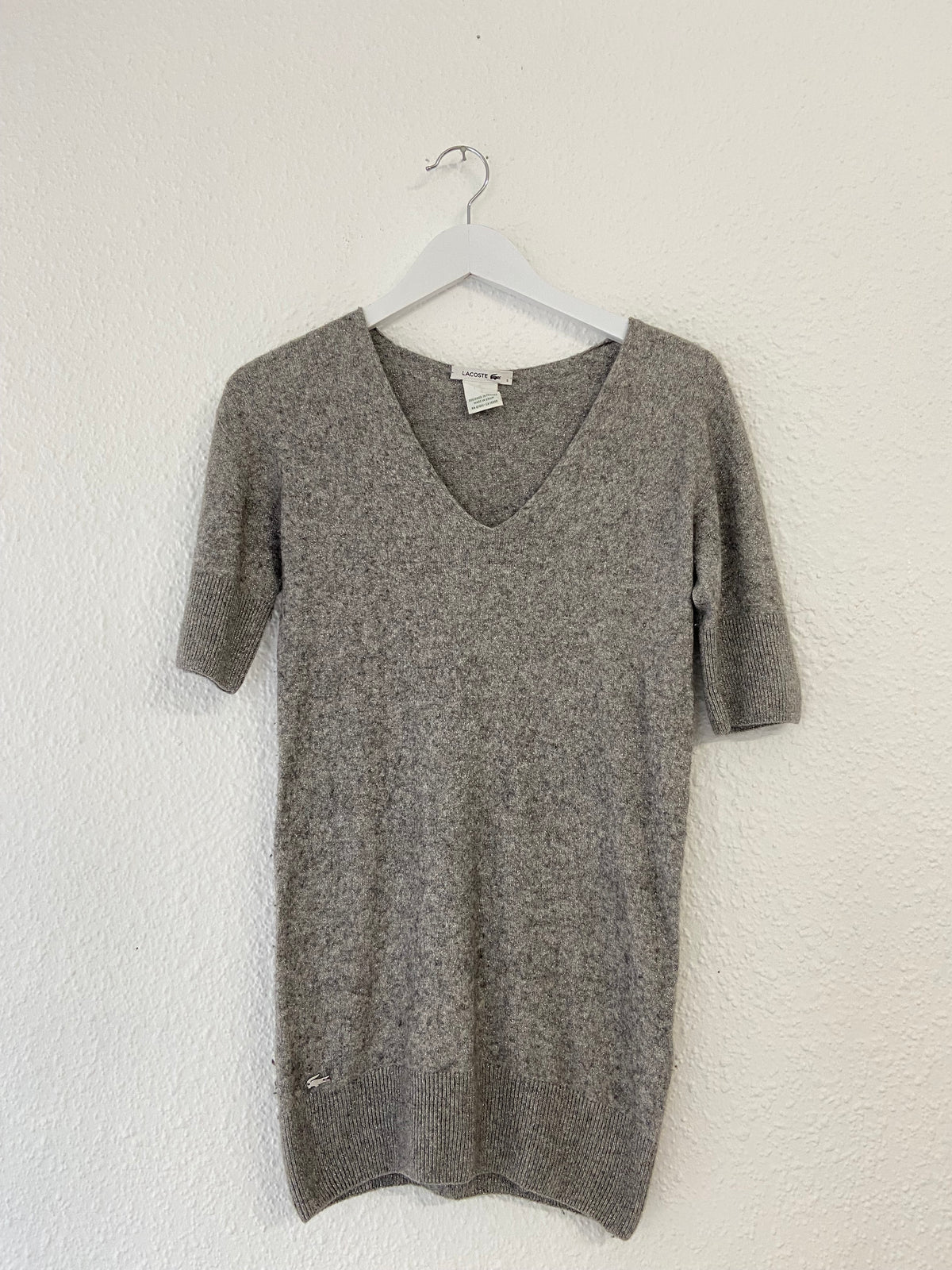 Pull manches courtes gris Lacoste taille S