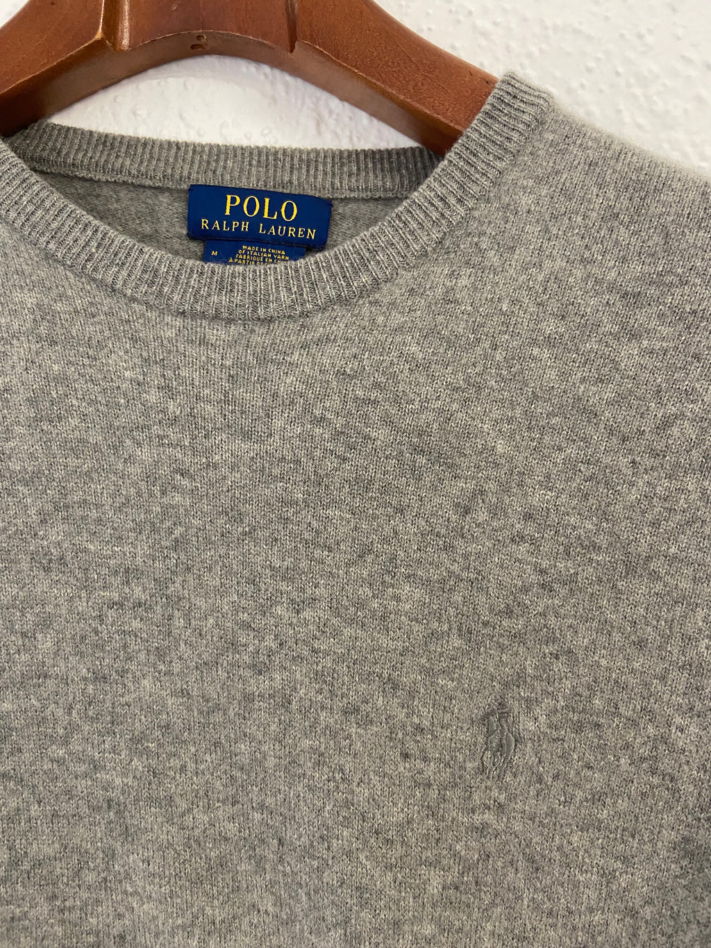 Pull Ralph Lauren gris col rond taille M