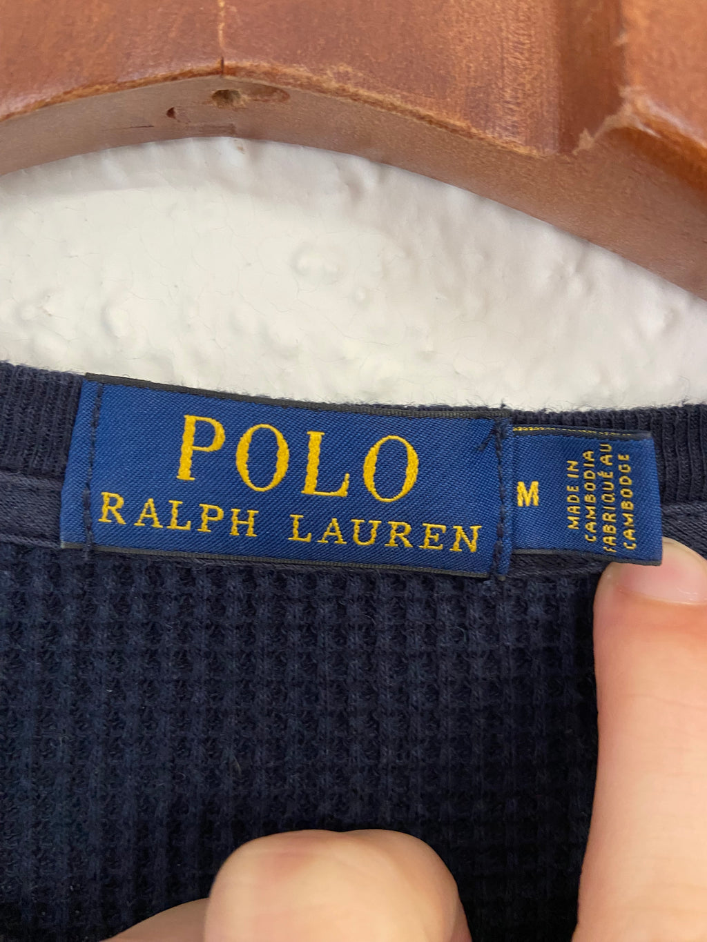 Pull Nid d'abeille bleu marine Ralph Lauren taille M