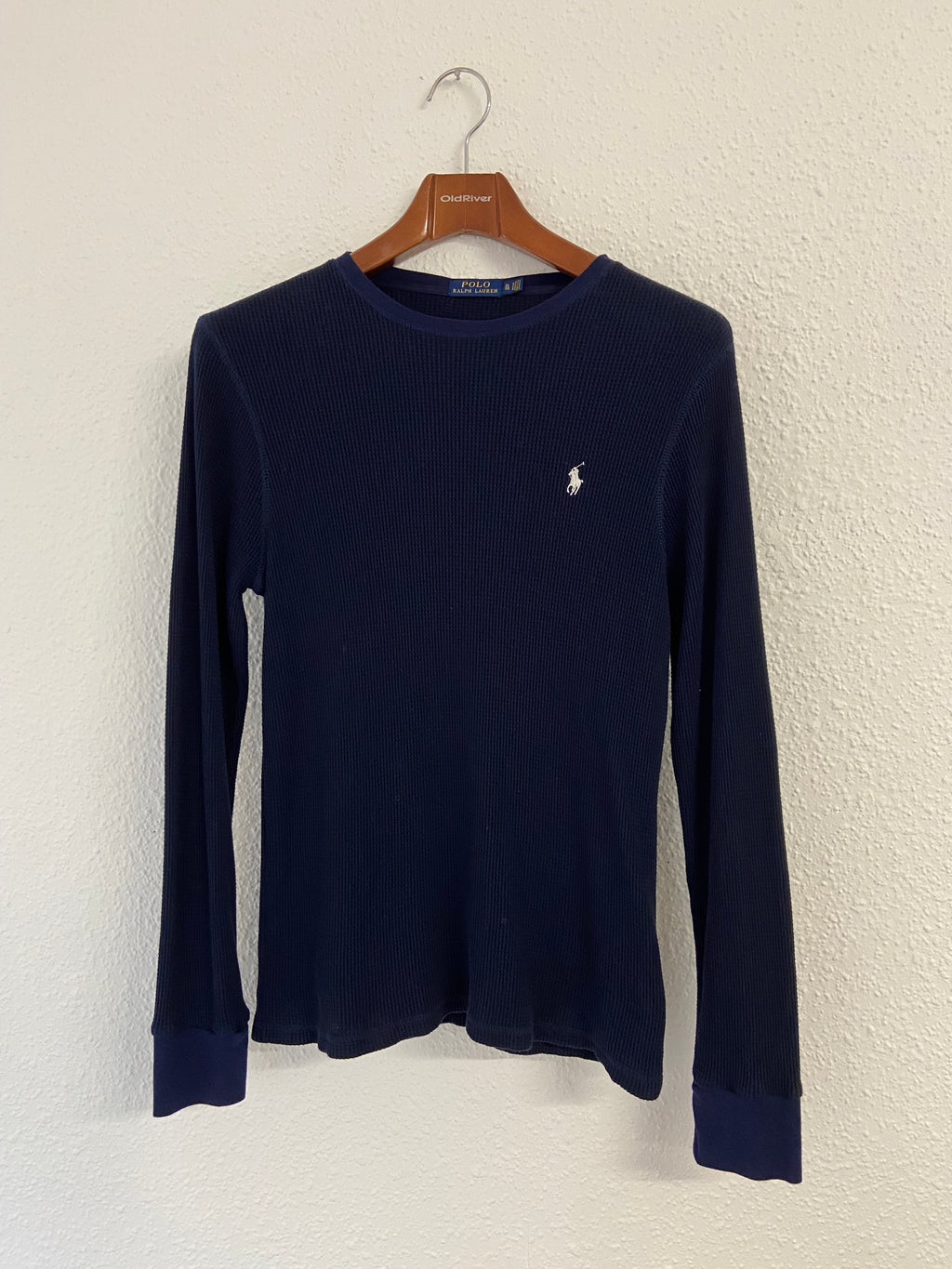 Pull nid d'abeille bleu marine Ralph Lauren taille XL