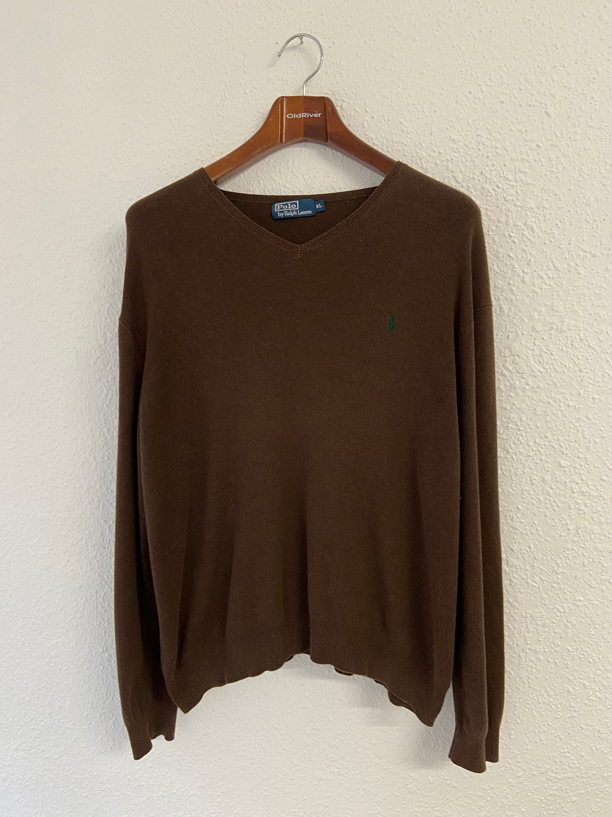 Pull col V marron Ralph Lauren taille XL