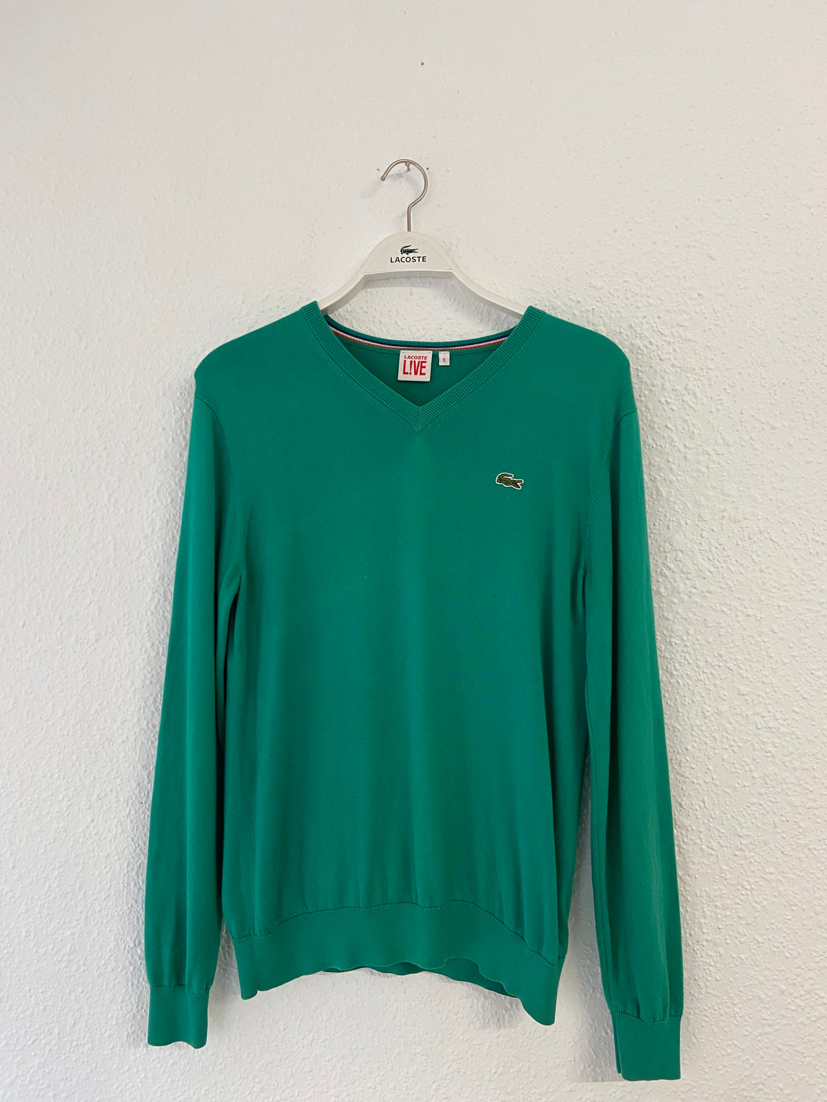 Pull Lacoste Live vert col V taille L