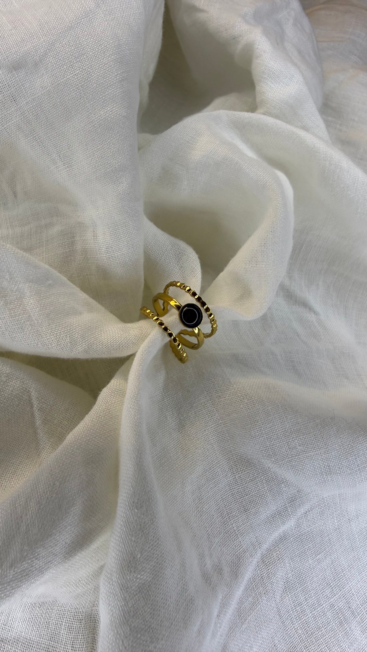 Bague triple marron