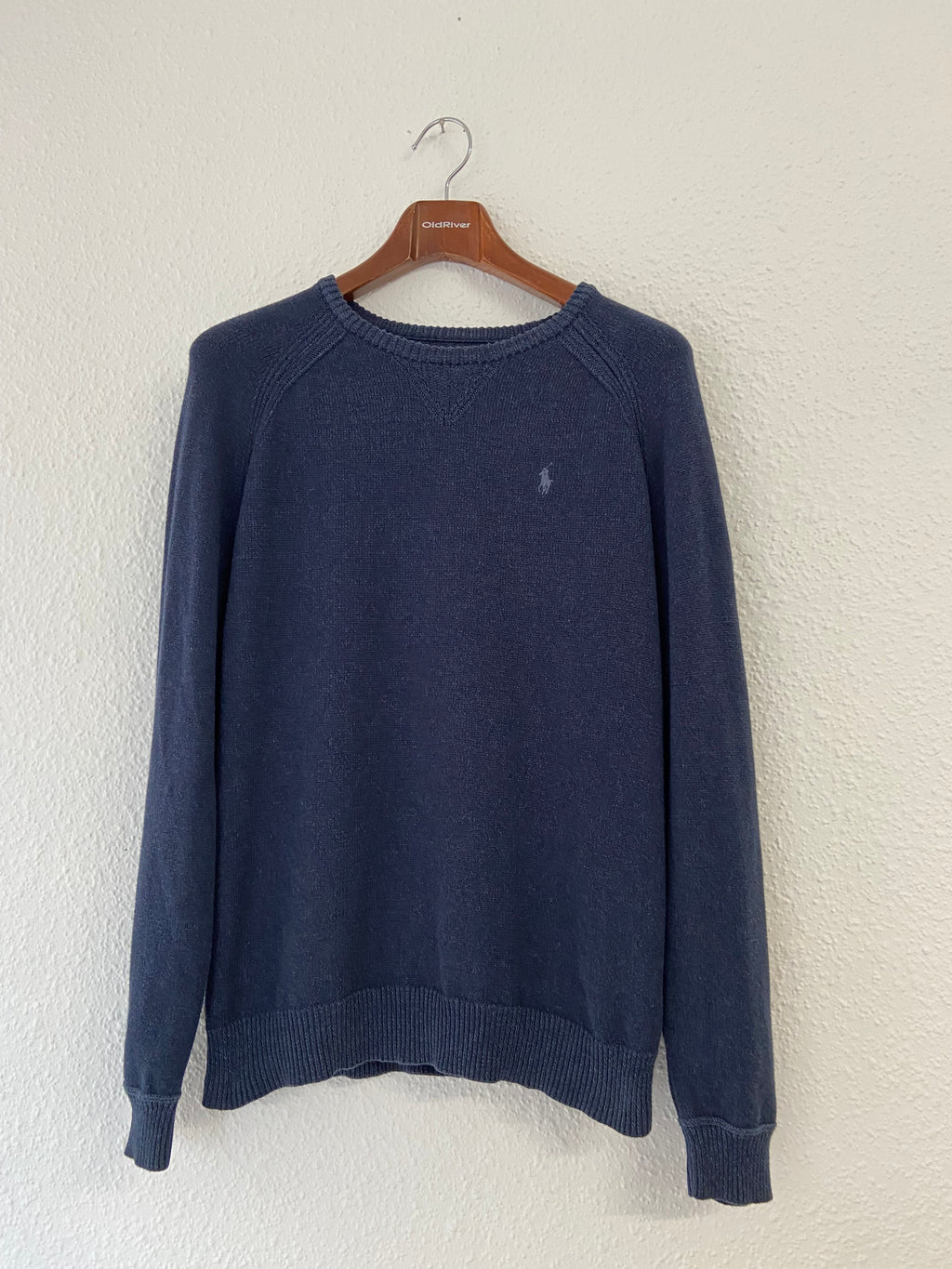 Pull Ralph Lauren bleu col rond taille M