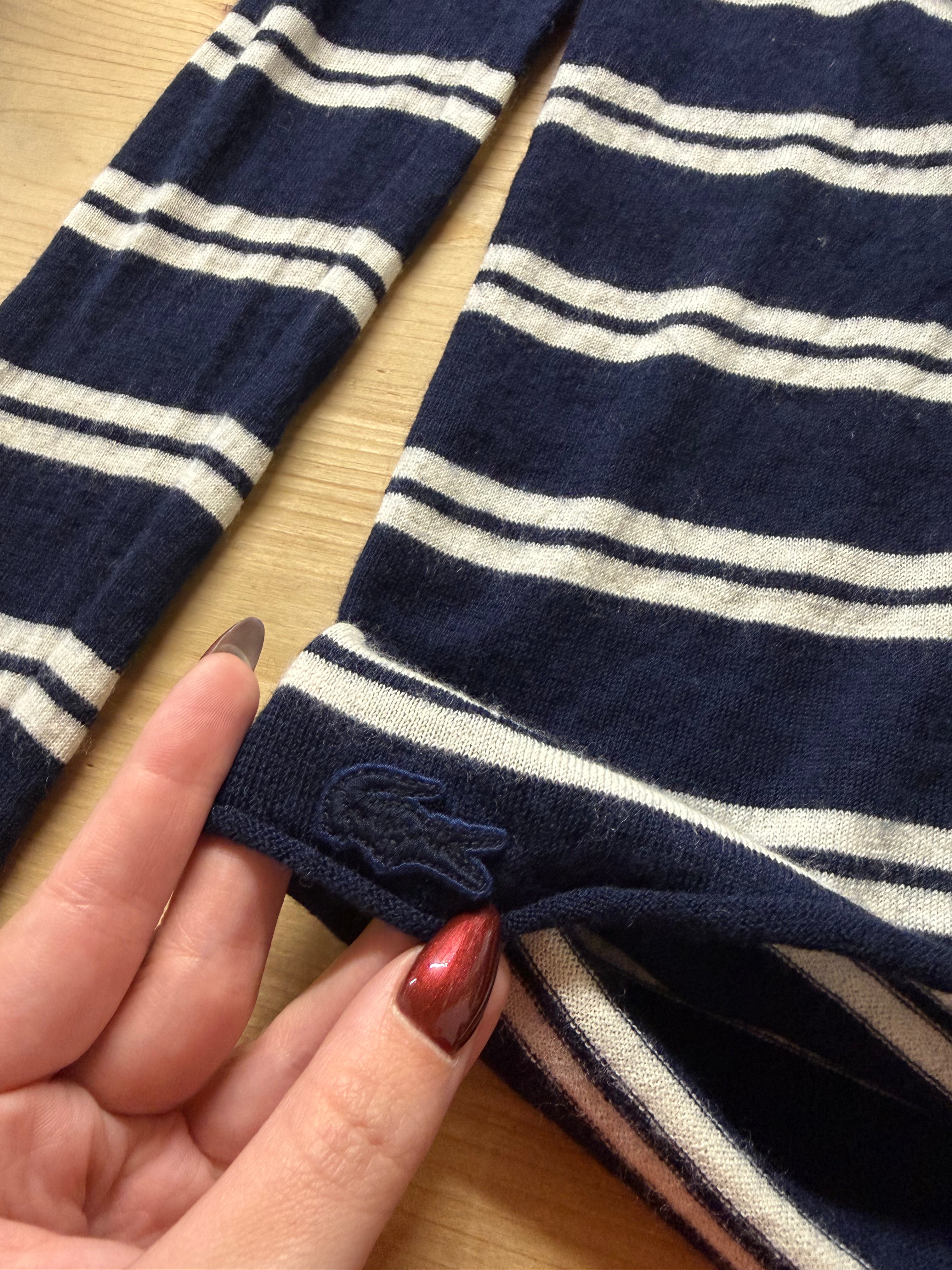 Pull marinière Lacoste taille S bleu marine