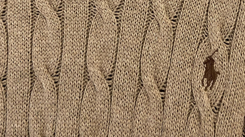 Pull torsadé beige Ralph Lauren taille XL